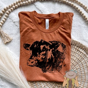 Angus Bull Graphic Tee - Heather Autumn