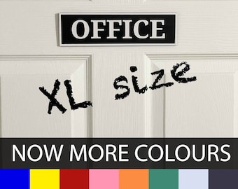 XL Personalized Name Plate, affordable multicolour text, high contrast, 11.75 in by 2.5 in, Signs for home, office -Magnetic