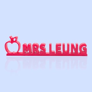 Personalized Apple Name Stand - Gift for Teachers - Custom Text and Colours - Free Shipping in Canada