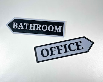 Directional Sign for home, office or store - Arrow pointing Left or Right - Personalized text - Multiple Colours - Free Shipping