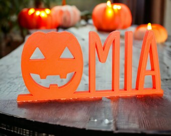 Personalized Halloween Name Stand Jack O'Lantern - Perfect Gift for Halloween - Autumn Decor - Free Standing Sign