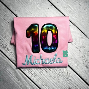Princess Birthday Shirt , 10th Birthday Princess Party Top, Girl Embroidery Shirt, Toddler Princess Number Shirt, Custom Ages