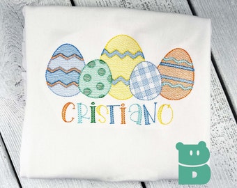 Boy Easter Egg Shirt, Easter Applique Embroidery, Easter Outfit, Baby Easter Shirt, First Easter, Sibling Easter Shirt, Boys Easter Party