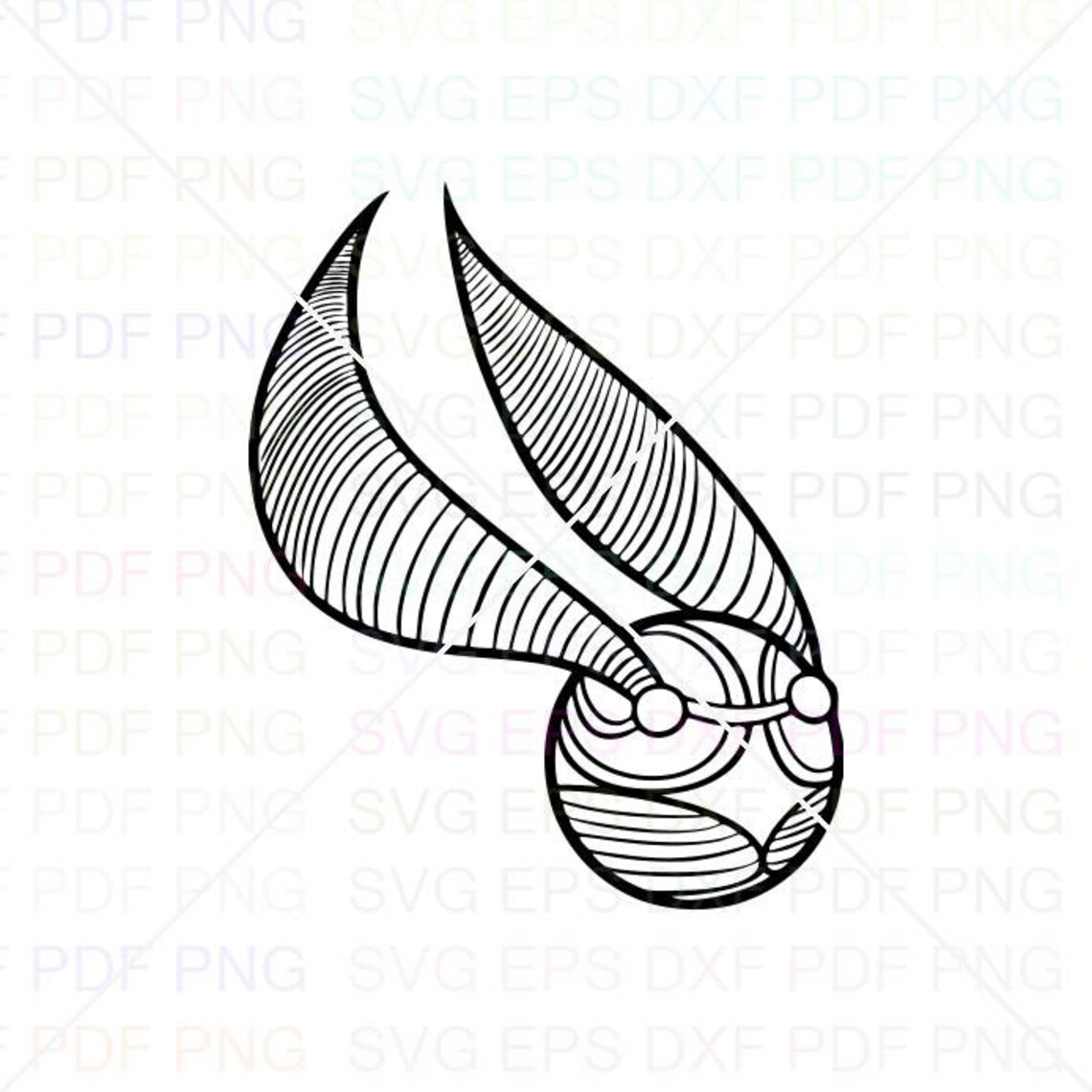 Snitch Wings Svg Dxf Eps Pdf Png Cricut Cutting file Etsy