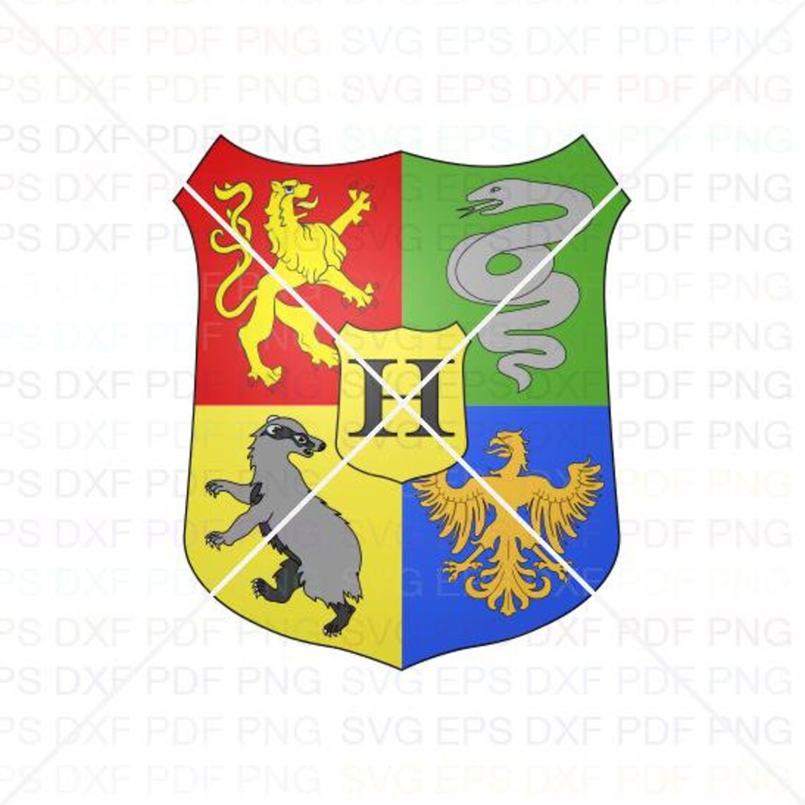 Coat Of Arms Hogwarts Svg Dxf Eps Pdf Png Cricut Cutting | Etsy