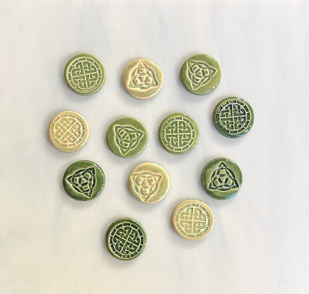 Ceramic Celtic Knot Tiles, 6pcs, Celtic Symbols, Triquetra and Solomon ...