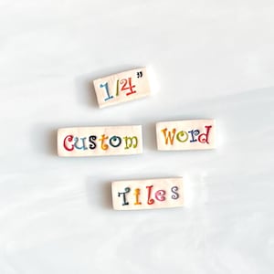 Personalized Tiny Ceramic Word Tile, 1/4" letter, fairy font, 1.50/letter, clear or tinted background, mosaic craft supplies, remembrance