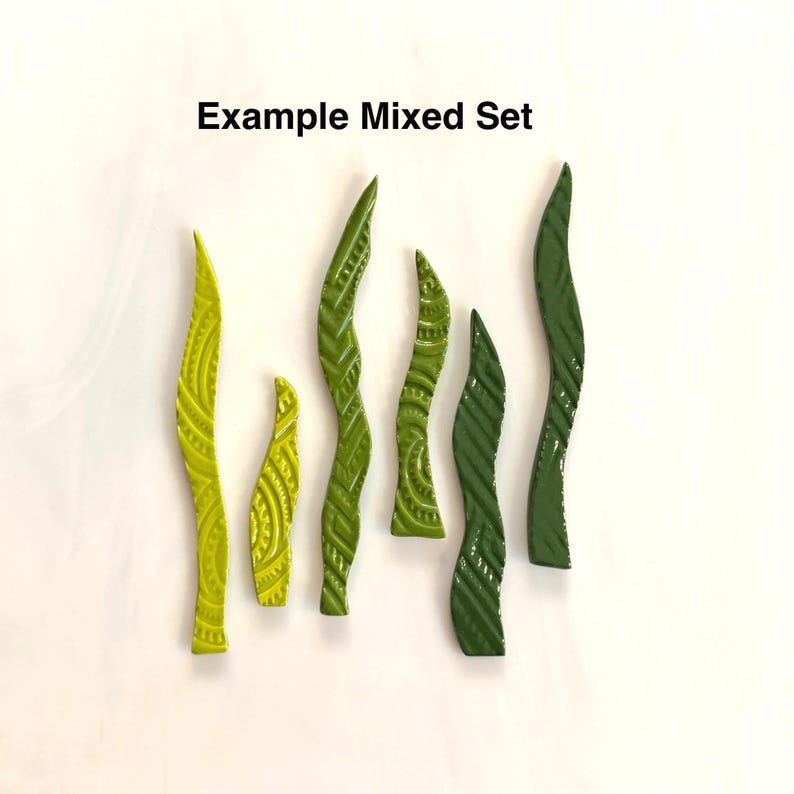 Ceramic Textured Stems, 6pcs, Whimsical Swirl Design, Hand Cut, Choice ...