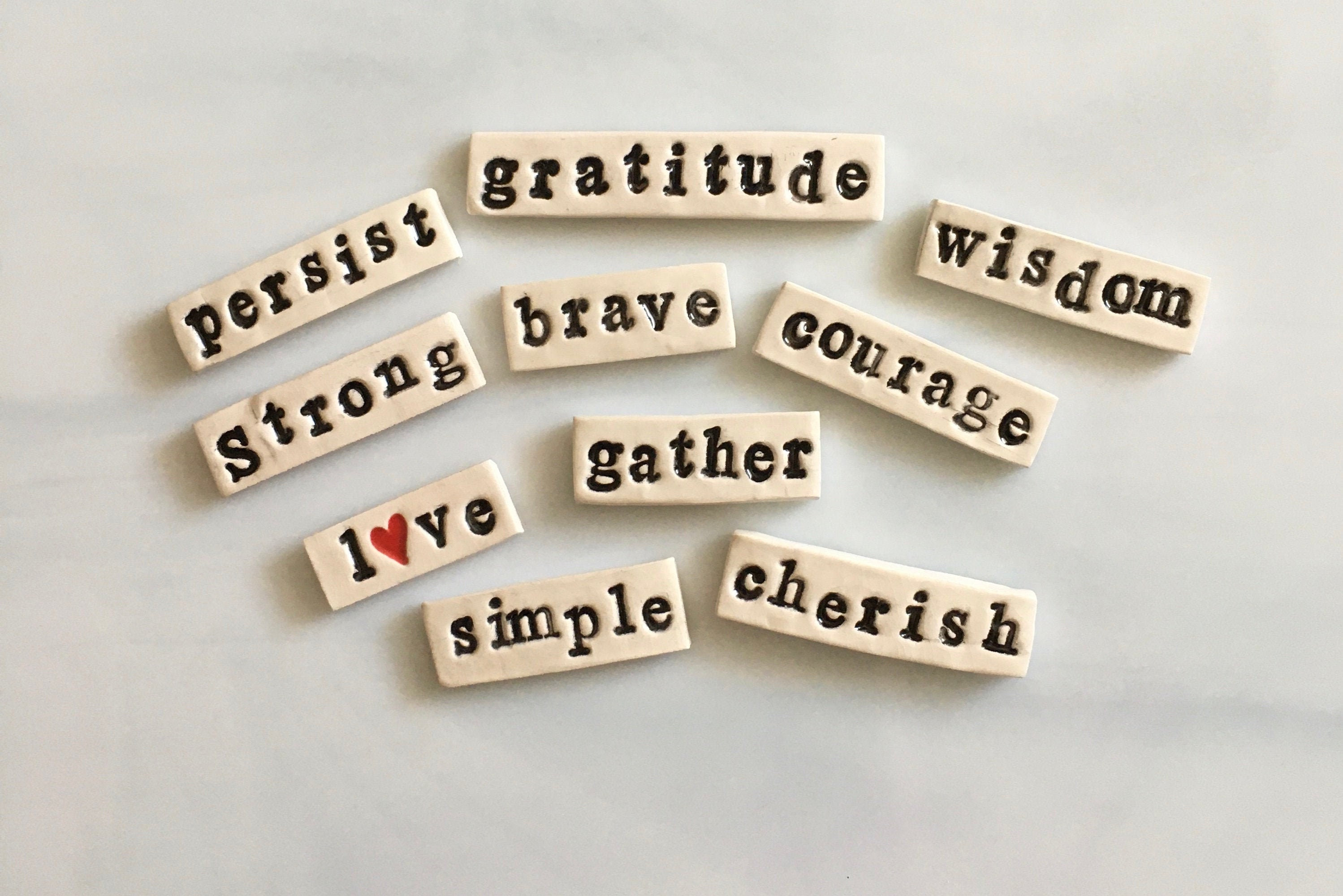 Ceramic Word Tiles 10 pieces inspiration and fun word tiles Etsy