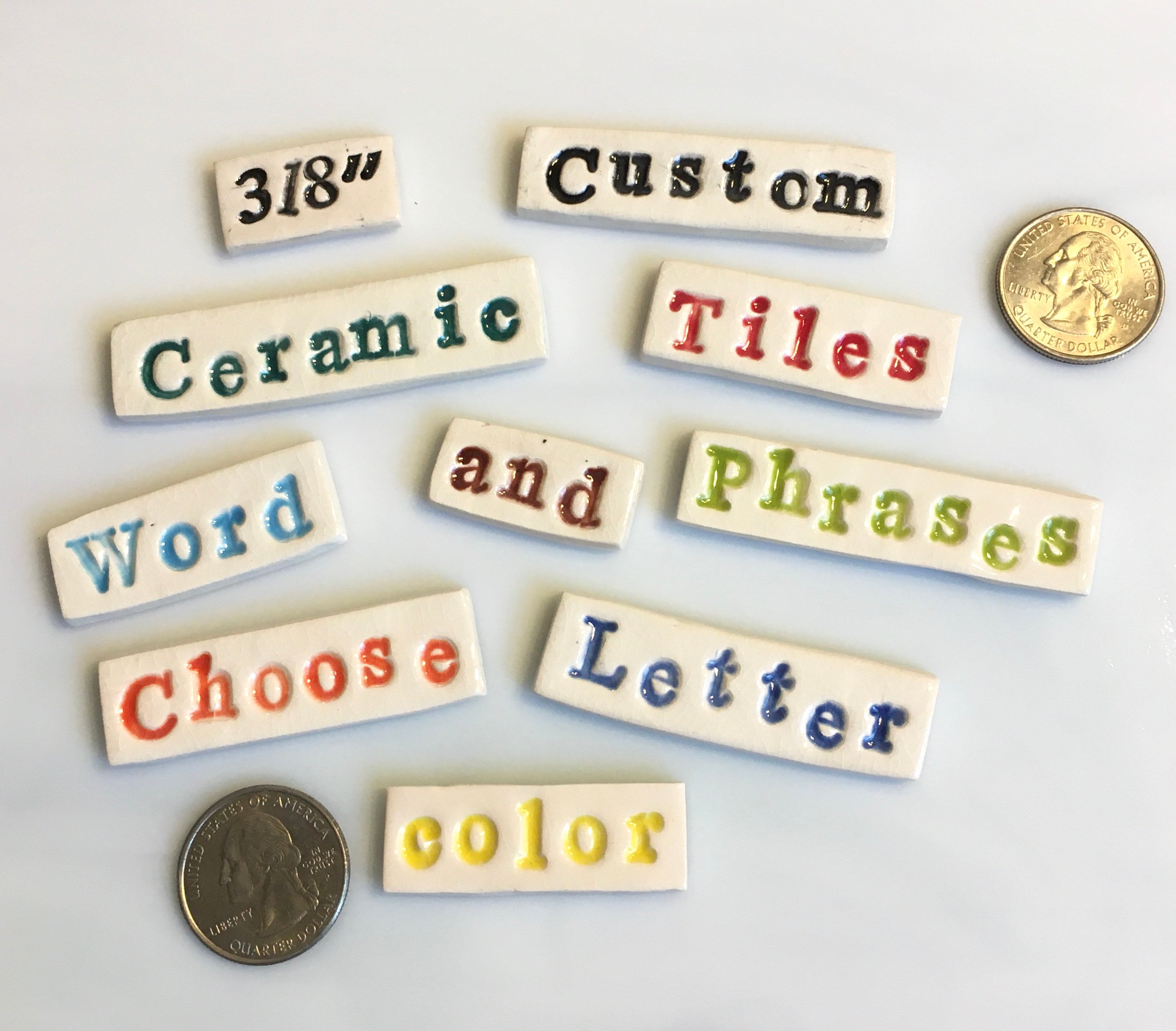 Ceramic Custom Word Tiles standard 10 words 3/8 Etsy