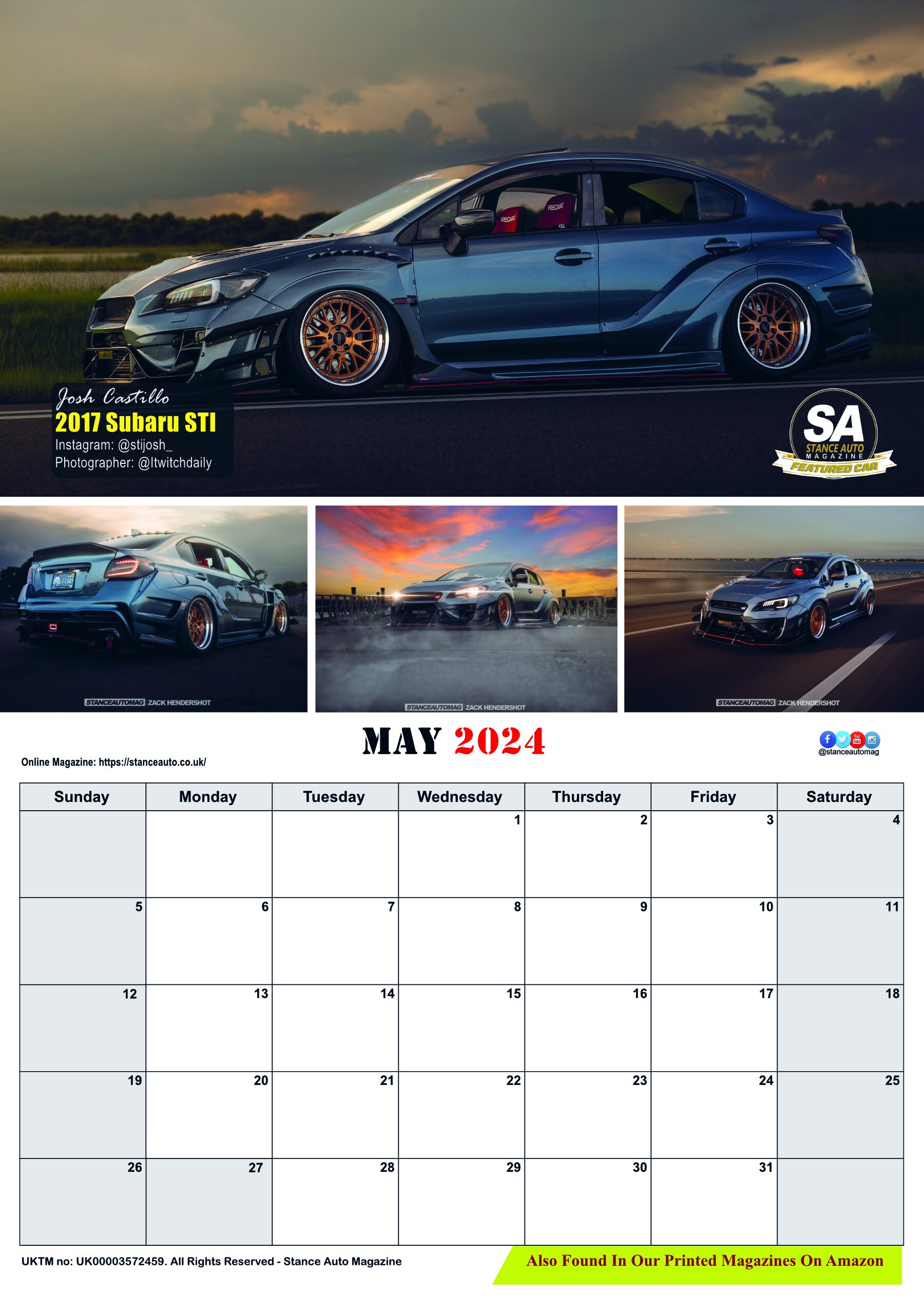 JDM Bk1 2024 A3 Wall Calendars Etsy