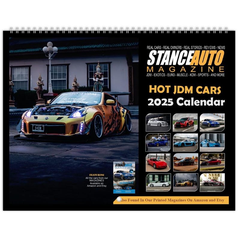 Stance Auto Hot JDM Cars 2025 Wall Calendars US & CA Etsy