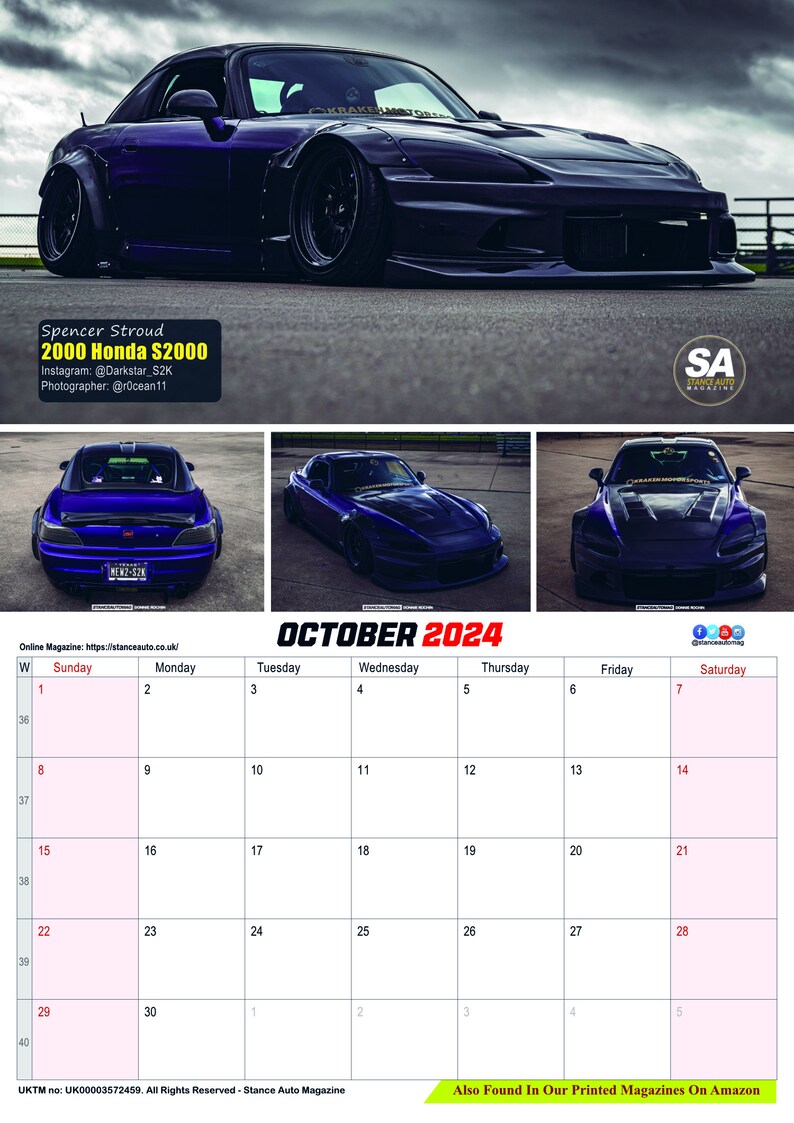 Stance Auto Magazine JDM Bk3 2024 Wall Calendars Etsy