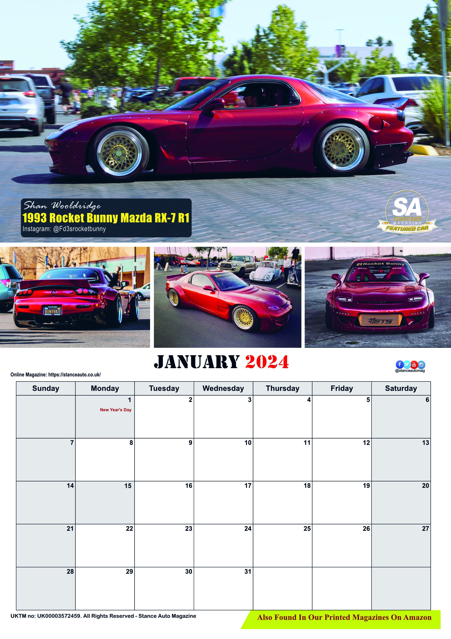 JDM Bk1 2024 A3 Wall Calendars Etsy