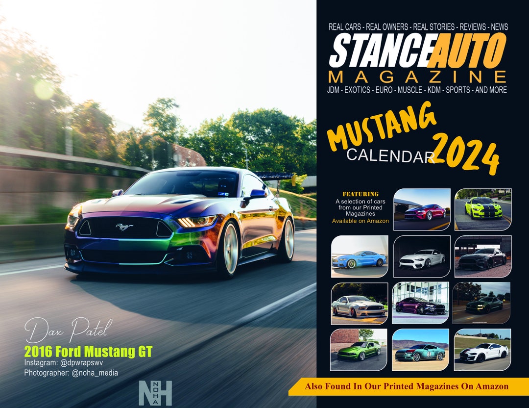 Stance Auto Magazine Mustang 2024 Wall Calendars US & CA Etsy