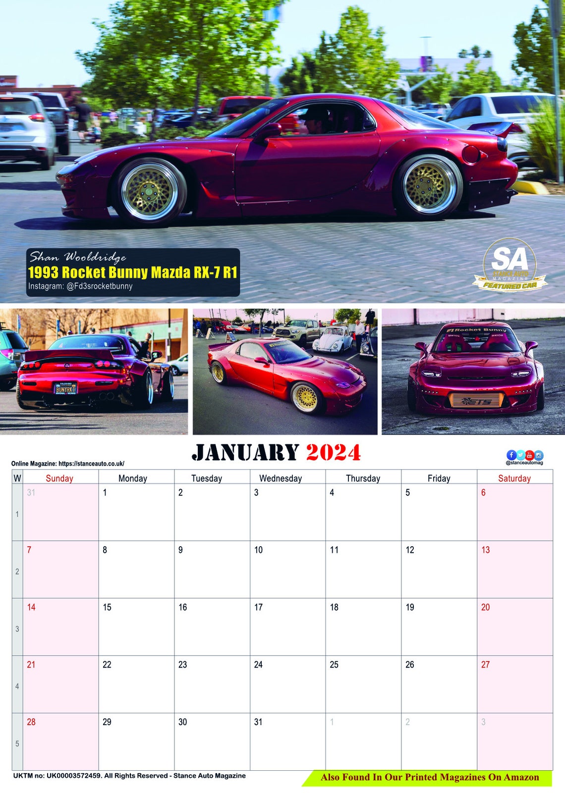 JDM Bk1 2024 A3 Wall Calendars Etsy