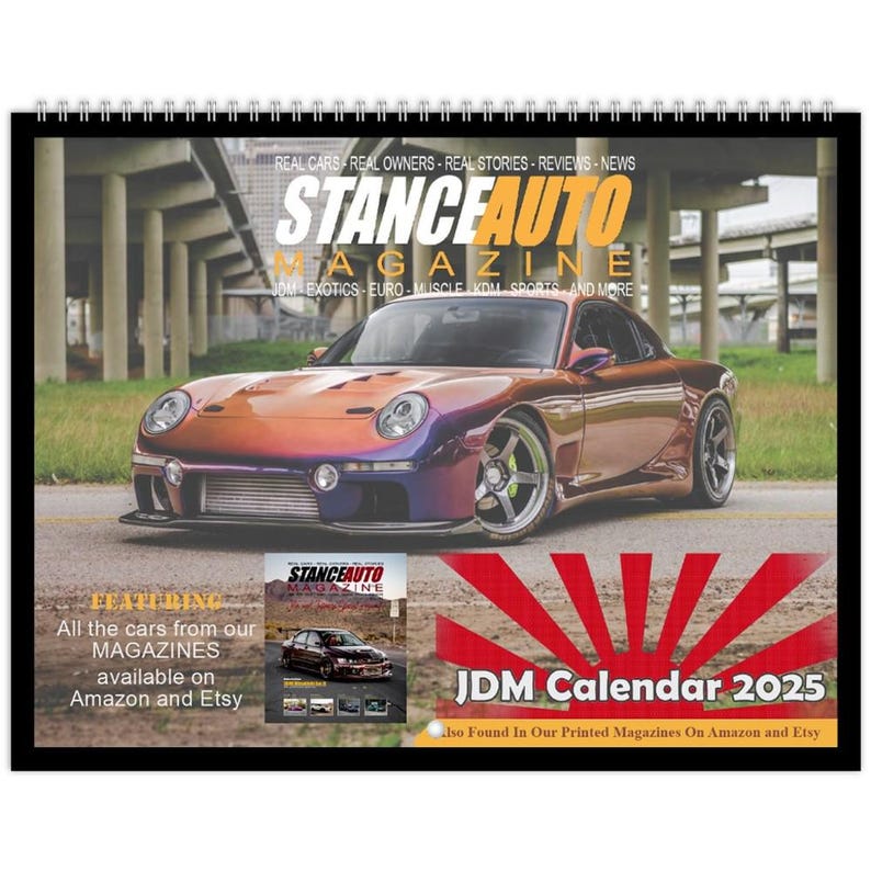 Stance Auto 2025 JDM Wall Calendars US & CA Etsy