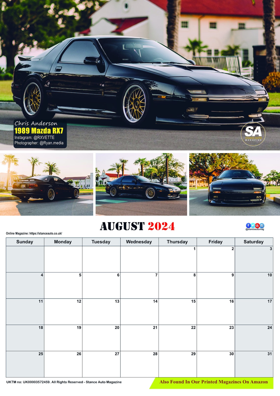 Stance Auto Magazine JDM Bk2 2024 Wall Calendars US & CA Only Etsy