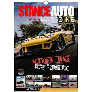 Calendrier mural Mazda RX7 2027 du magazine Stance Auto