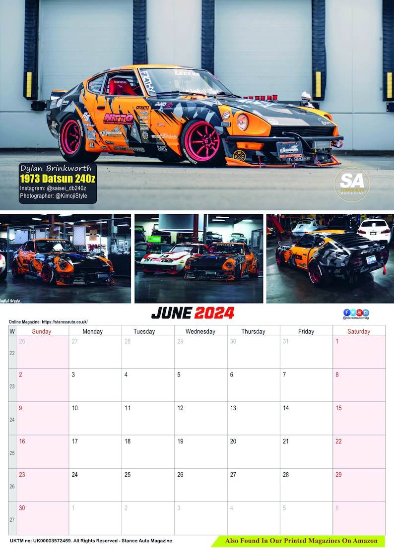 Stance Auto Magazine JDM Bk3 2024 Wall Calendars Etsy