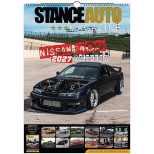 Calendrier mural 2027 de Stance Auto Magazine pour la Nissan 240SX