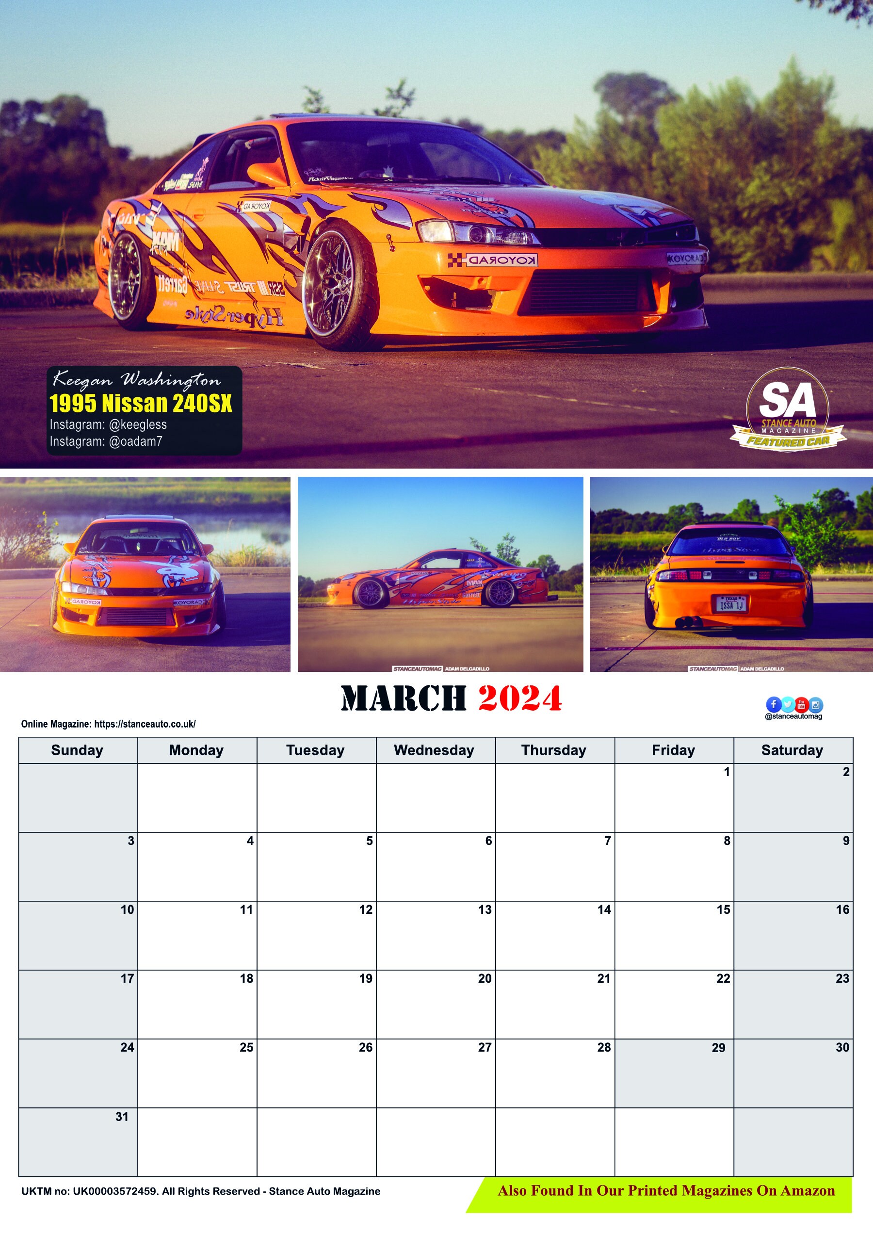 JDM Bk1 2024 A3 Wall Calendars Etsy