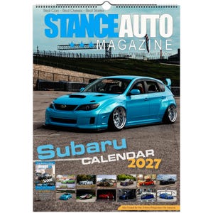 Calendriers muraux 2027 de Subaru modifiée par Stance Auto Magazine