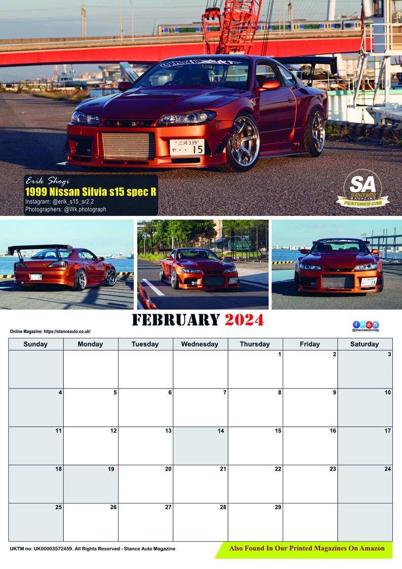 JDM Bk1 2024 A3 Wall Calendars Etsy