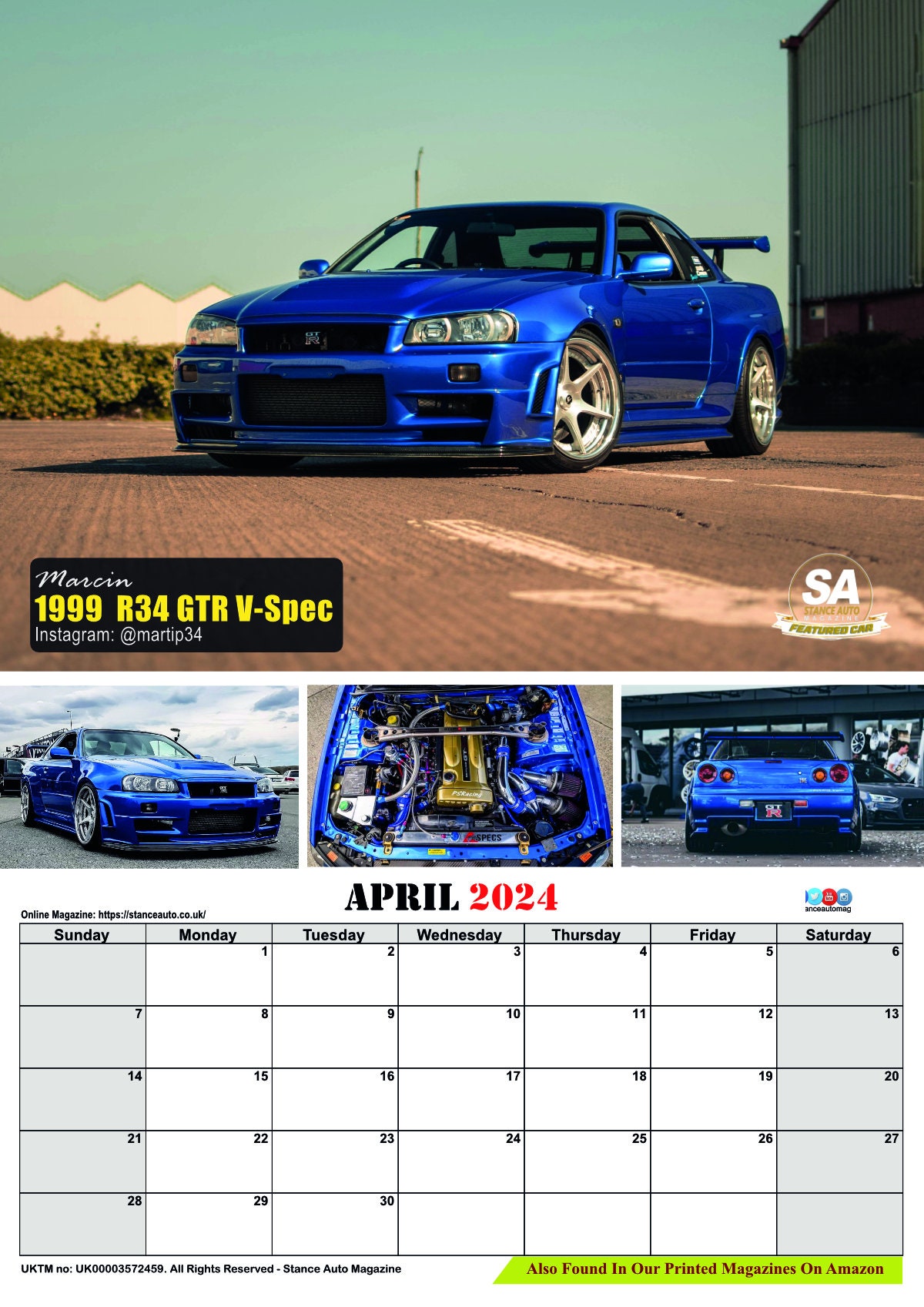 Nissan GTR 2025 A3/A4 Wall Calendars Uk/eu/au Etsy
