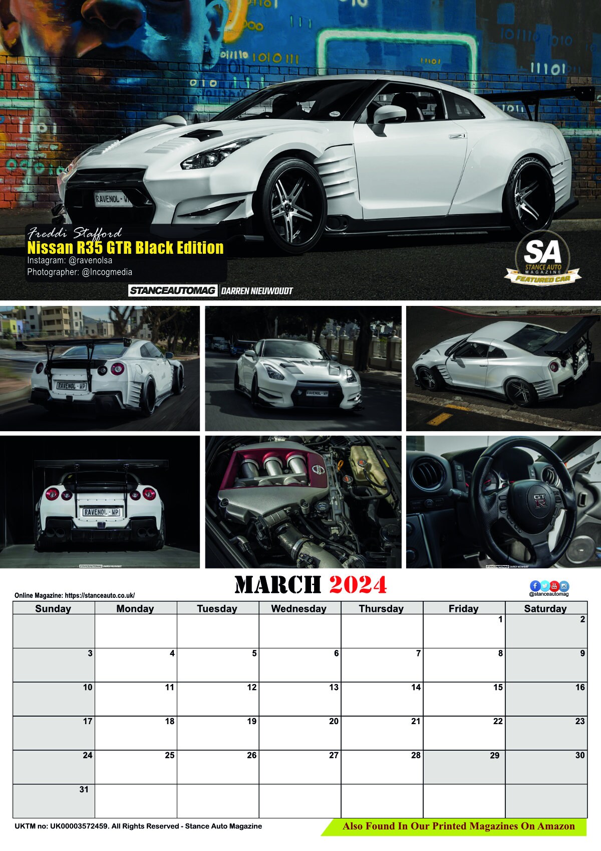 Nissan GTR 2025 A3/A4 Wall Calendars Uk/eu/au Etsy