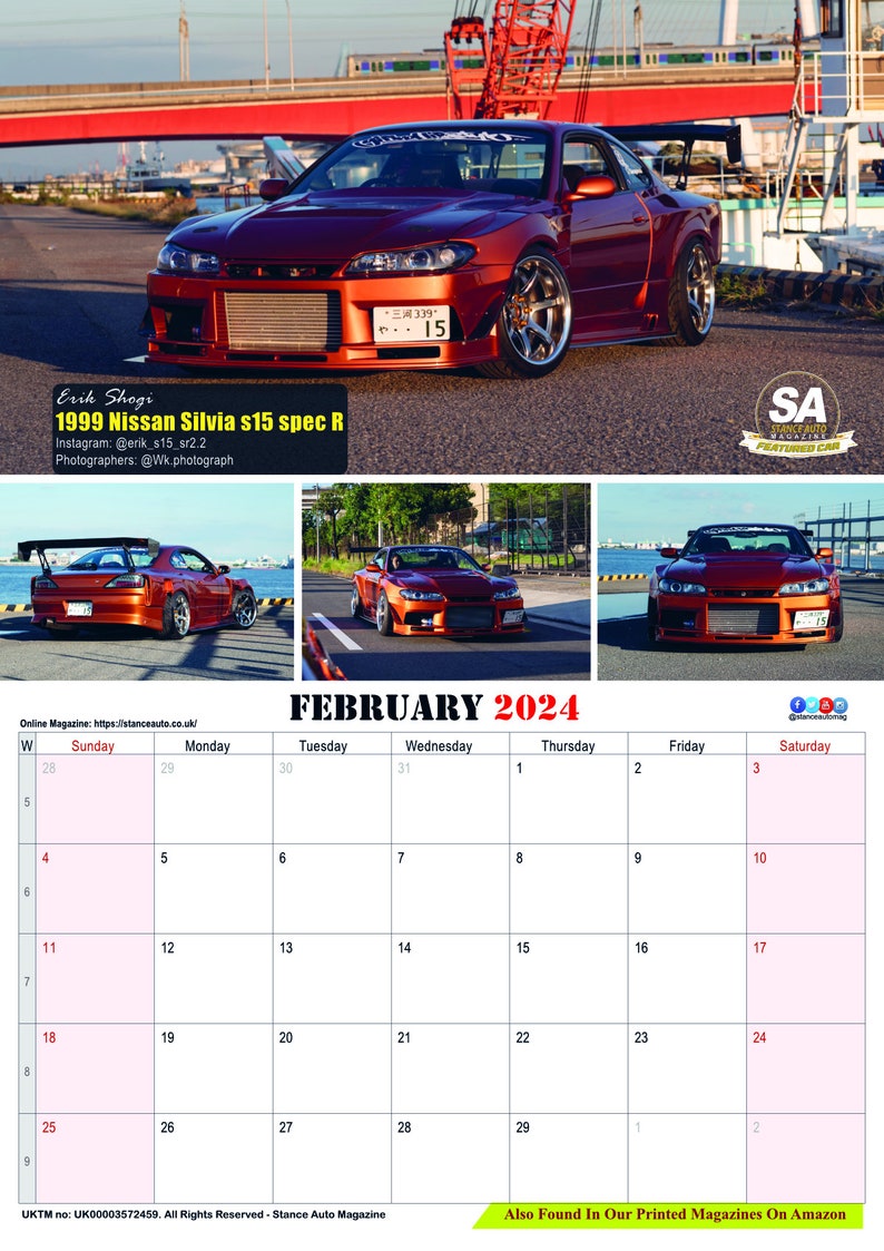 JDM Bk1 2024 Wall Calendars Etsy
