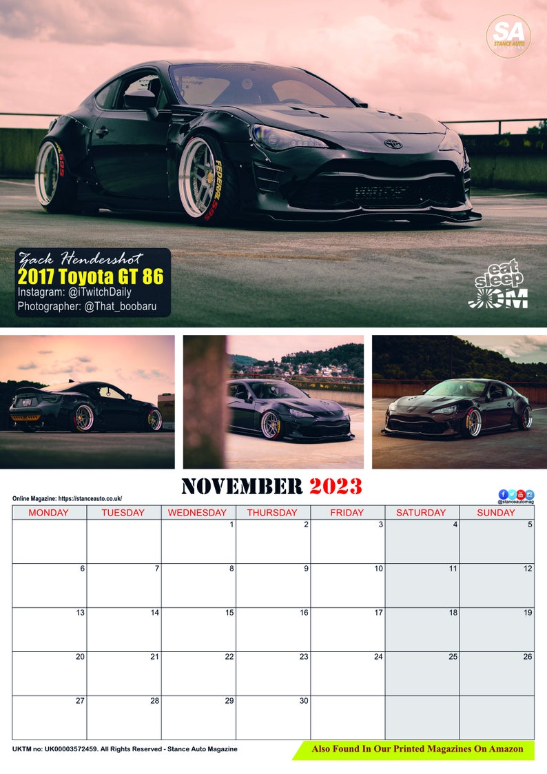 Stance Auto Magazine JDM Mag Calendar 2023 Etsy