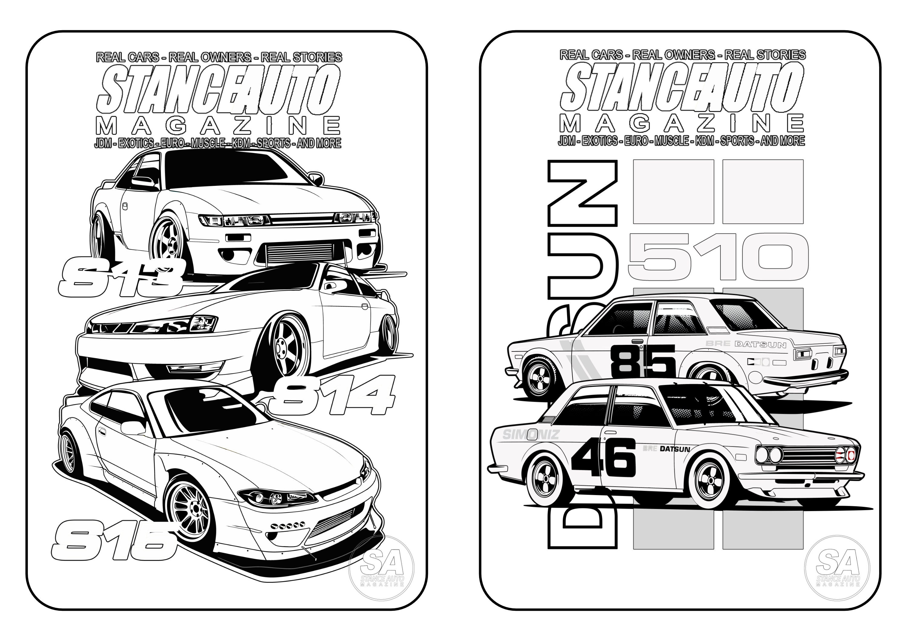 JDM Cars Colouring Book - Etsy