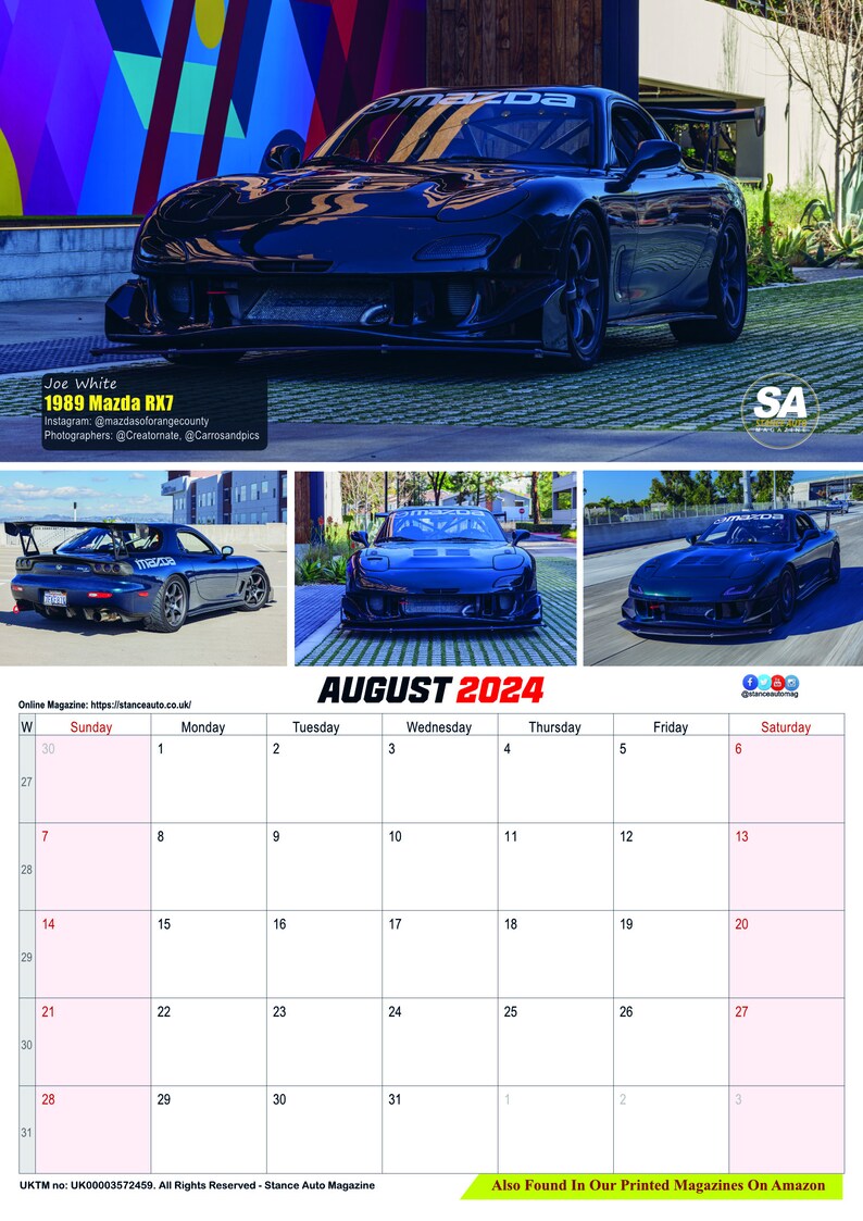 Stance Auto Magazine JDM Bk3 2024 Wall Calendars Etsy
