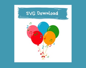 Balloons and music notes Music Note SVG Music Symbols SVG | Instant Download | SVG Files for Cricut | Vinyl & Craft Cutting File