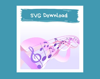 Musical Abstract treble clef notes on staff Music Note SVG Music Symbols SVG | Instant Download | SVG Files for Cricut