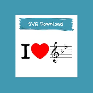 I love music note SVG cutting file | music notes cup wrap svg| Music Note SVG Music Symbols svg | Instant Download | SVG Files for Cricut