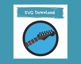 Electric guitar logo | Music Note SVG Music Symbols SVG | Instant Download | SVG Files for Cricut | Vinyl & Craft Cutting File