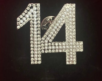 Number 14 Pearl Pin