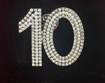 Number 10 Pearl Pin