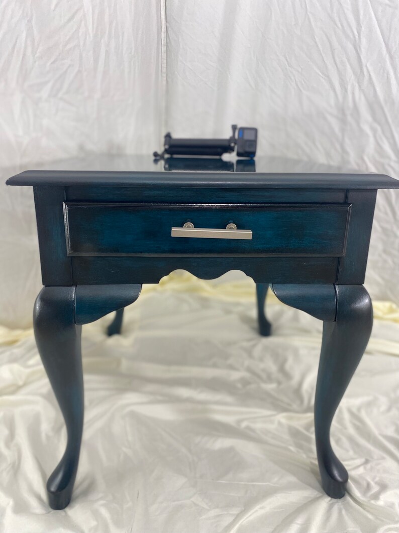 Fresh Look at Green End Table With Custom Green Black Distress Finishes Vintage