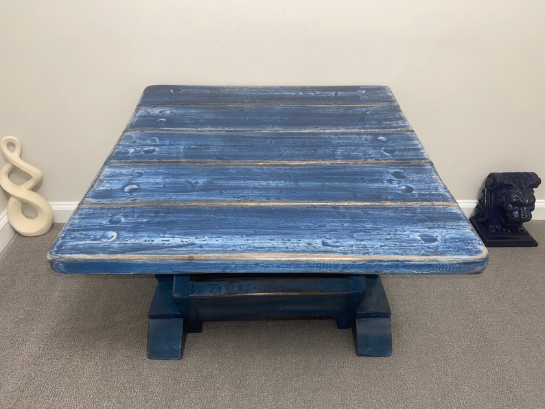 Distressed End Table / Farmhouse Solid Wood Table / Rustic