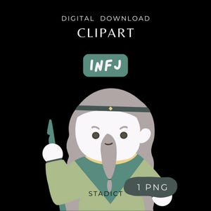 INFJ MBTI Clipart | Digital Download | Single Image | PNG Myers–Briggs Type Indicator 16 Personality Scrapbooking