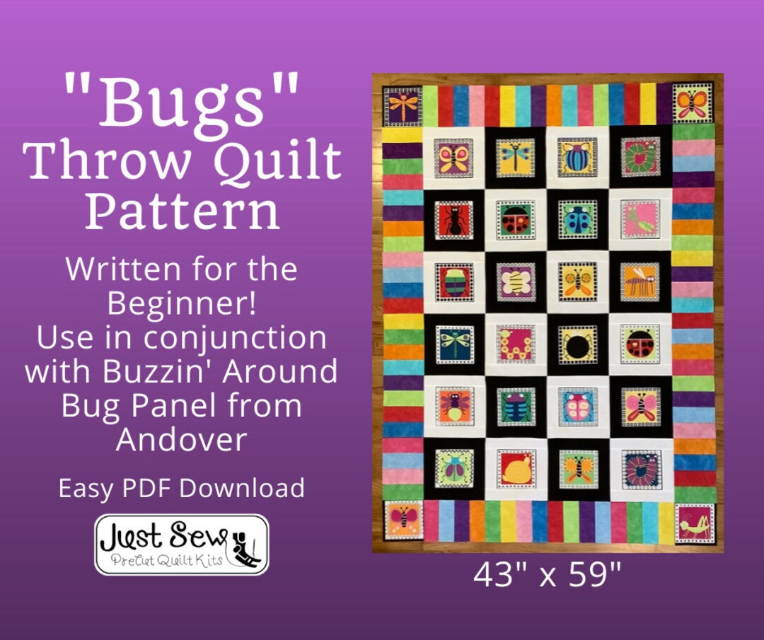 Bug Quilt Pattern PDF Download Easy Beginner Quilt Pattern Etsy