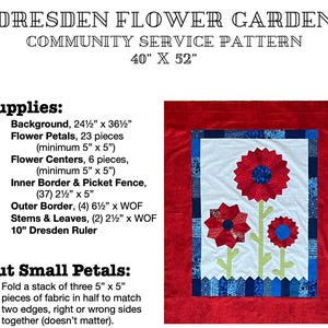 Dresden Flower Garden, PDF Quilt Pattern, Dresden Plate Wallhanging, Dresden Plate Quilt, Easy to follow directions to download today!