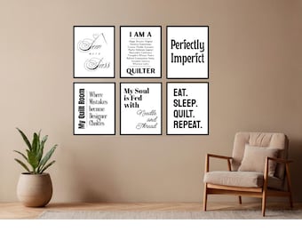 Quilt Room Artwork, Framable Quilt Quotes, Fun Quilting Artwork, Printable PDF Download, 11x17 and 8.5x11 Quilt Art, Quilter Gift