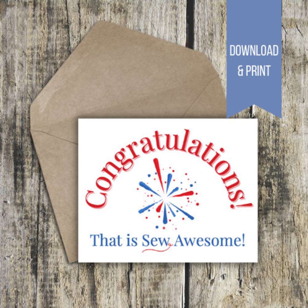 Printable Greeting Card, PDF Instant Download, Congratulations Card ...