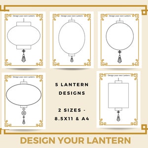 Lantern Decorating Set - Add an Authentic Touch to Your Lunar New Year Celebrations! Chinese New Year Printable Lantern Lunar New Year