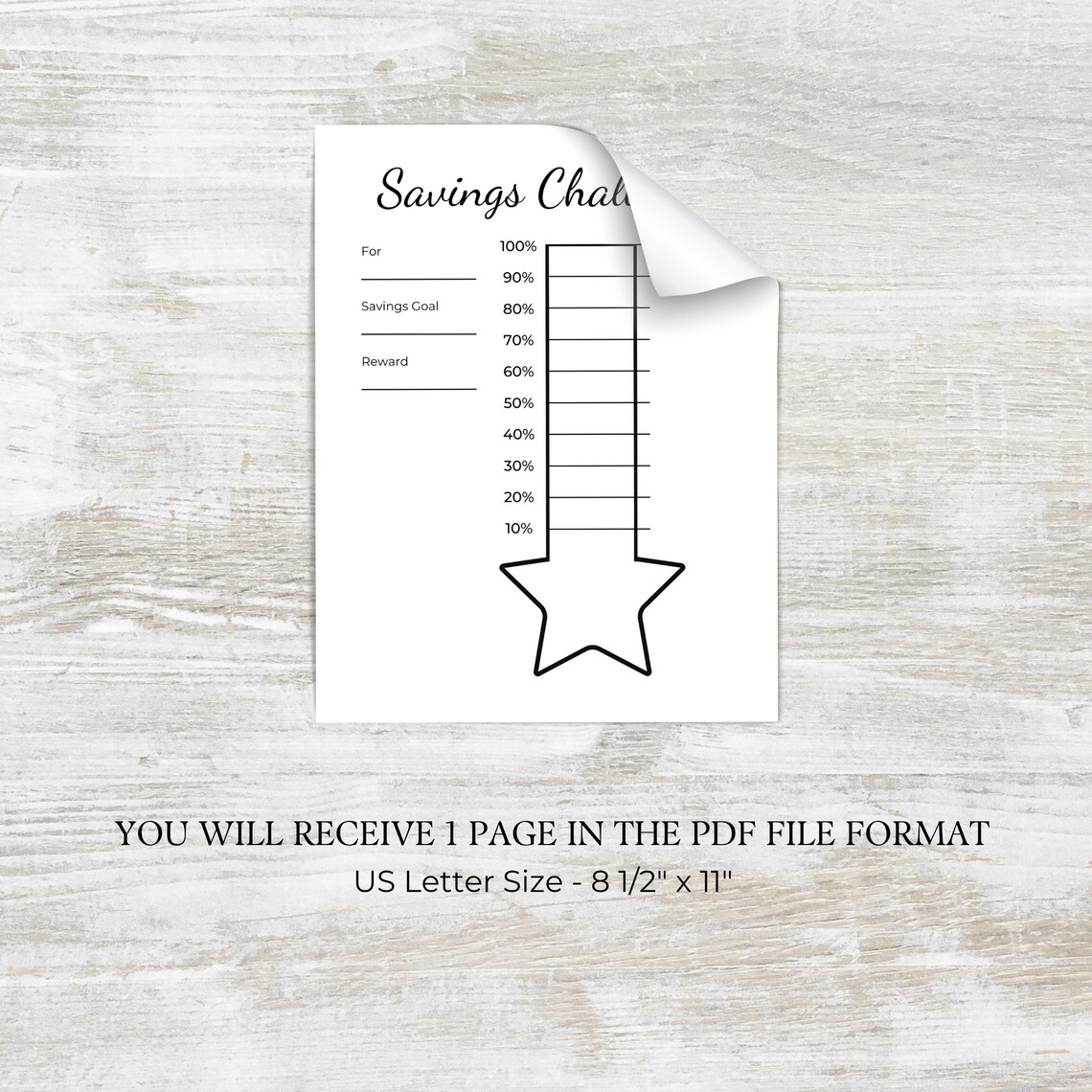 Money-saving Challenge Savings Tracker Printable Budget Planner ...