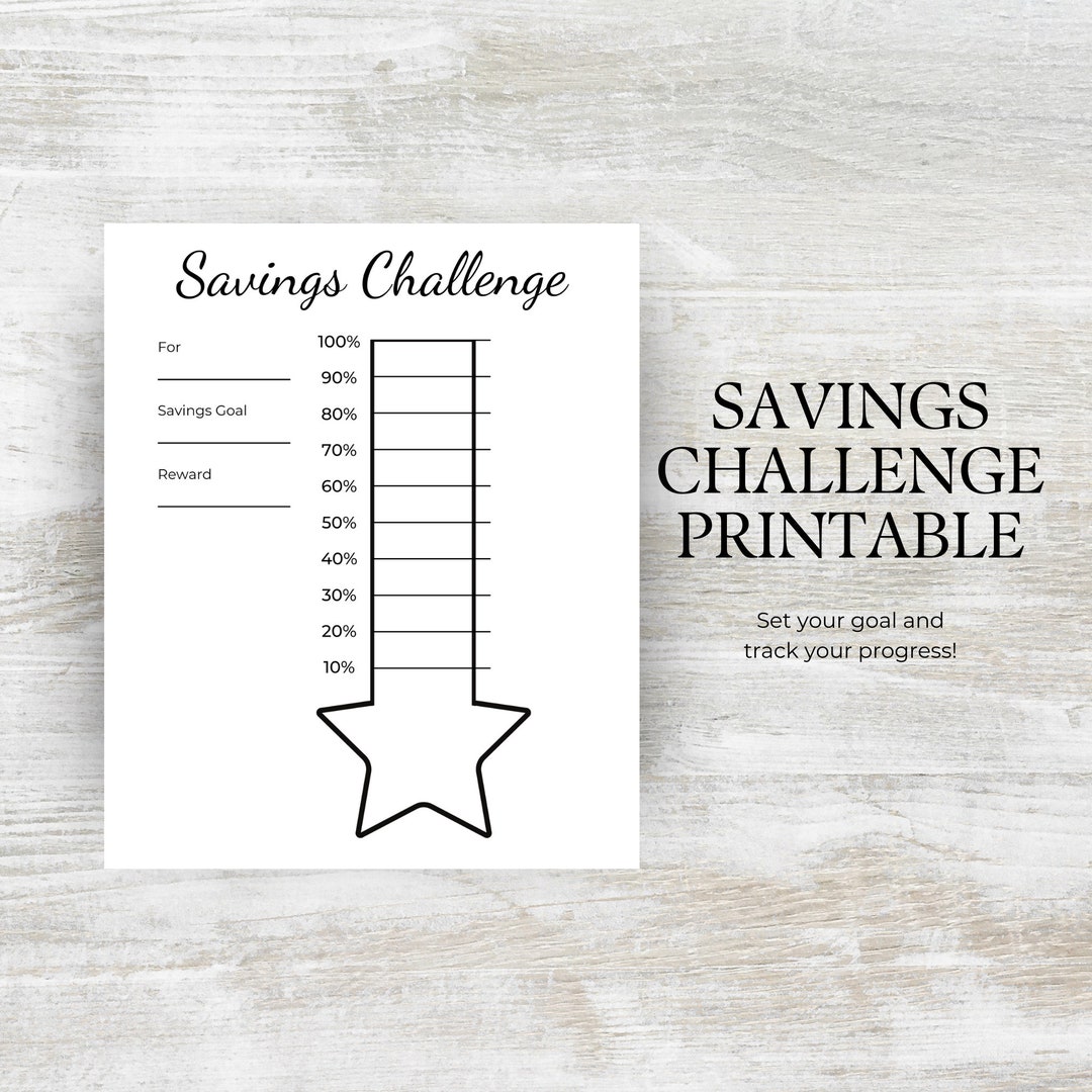 Money-saving Challenge Savings Tracker Printable Budget Planner ...